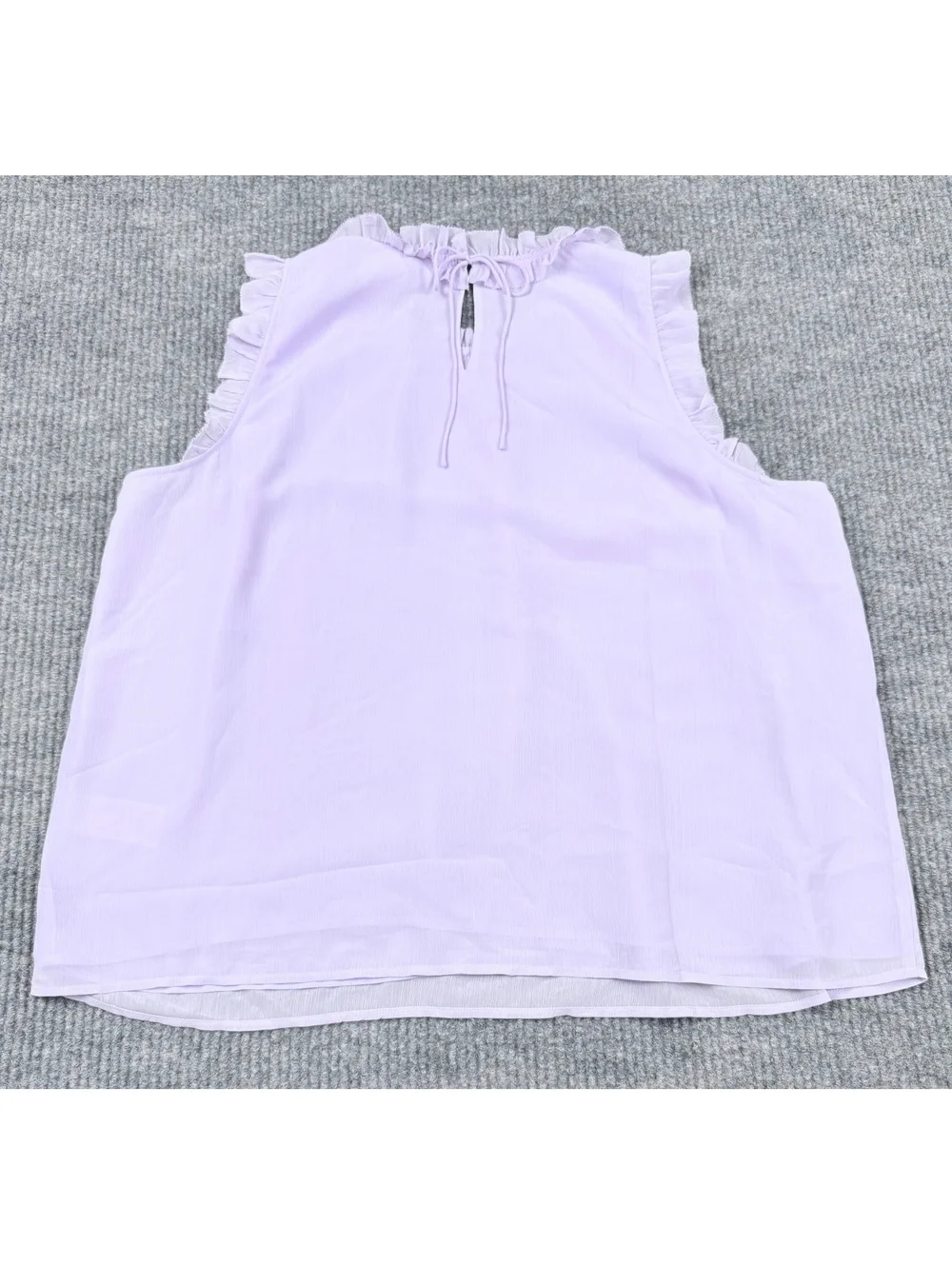 J.Crew Ruffle Trim Sleeveless Blouse XXL Lavender Purple NWT